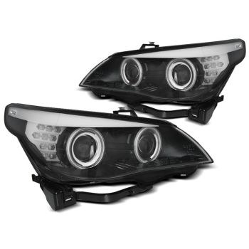 Фарове  с ангелски очи CCFL Черни LED INDICATOR за BMW E60/E61 03-07