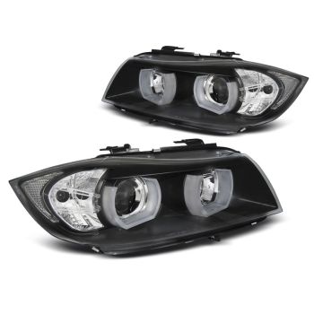 Фарове  U-LED LIGHT 3D Черни за BMW E90/E91 03.05-08.0