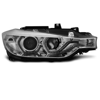 Фарове  с ангелски очи LED DRL хром за BMW F30/F31 10.11 - 05.15 