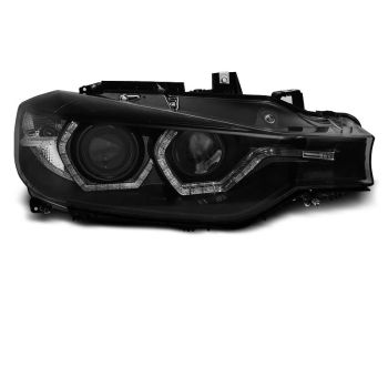 Фарове  с ангелски очи LED DRL Черни за BMW F30/F31 10.11 - 05.15