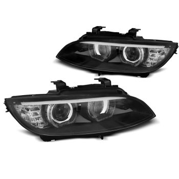 XENON Фарове  с ангелски очи LED Черни AFS за BMW E92/E93 06-10