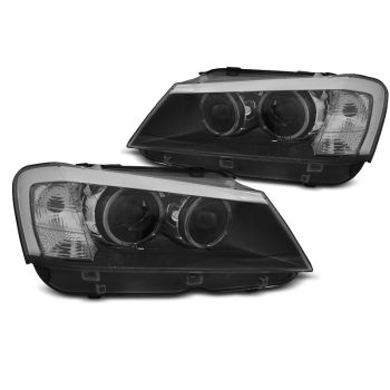 Фарове  с ангелски очи LED Черни за BMW X3 F25 10-07.14