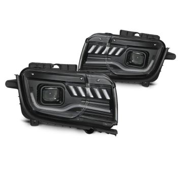 Фарове за CHEVROLET CAMARO 09-13 TUBE LIGHT SEQ Черни