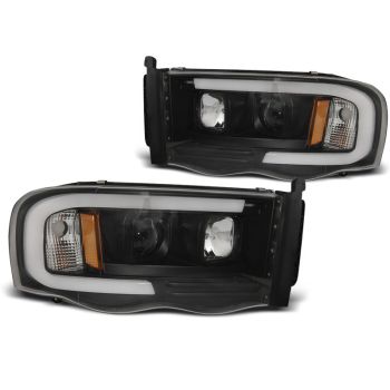 Фарове за DODGE RAM 02-06 TUBE LIGHT Черни