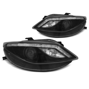 Фарове  с дневни светлини Черни с  LED INDICATOR за SEAT IBIZA 6J 06.08-12