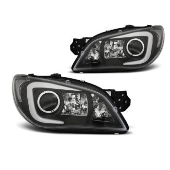 Фарове за SUBARU IMPREZA II GD 06-07 TUBE LIGHT Черни