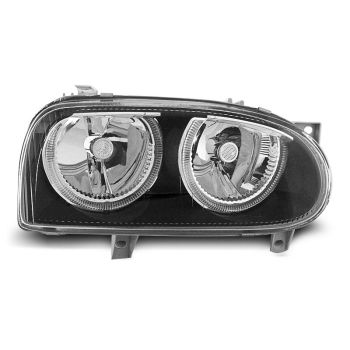 Фарове  с ангелски очи Черни за VW GOLF 3 09.91-08.97