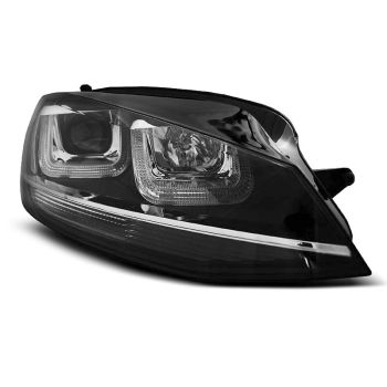 Фарове  U-LED LIGHT Черни с хром LINE за VW GOLF 7 11.12-17