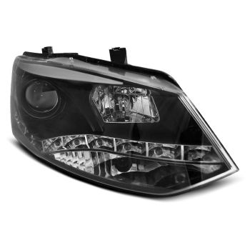 Фарове  TRUE DRL Черни за VW POLO 6R 09-03.14