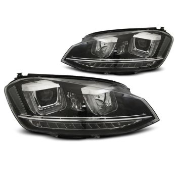 Фарове  U-LED LIGHT DRL Черни за VW GOLF 7 11.12-17