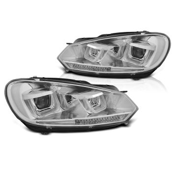 Фарове  U-LED LIGHT DRL хром SEQ за VW GOLF 6 08-12