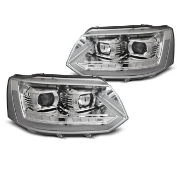 Фарове  TUBE LIGHT хром SEQ за VW T5 2010-2015