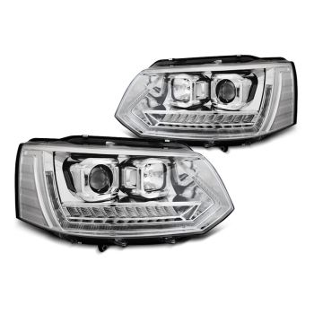 Фарове  TUBE LIGHT DRL хром SEQ за VW T5 2010-2015