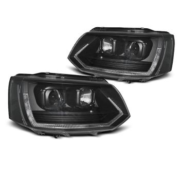 Фарове  TUBE LIGHT T6 LOOK Черни за VW T5 2010-2015