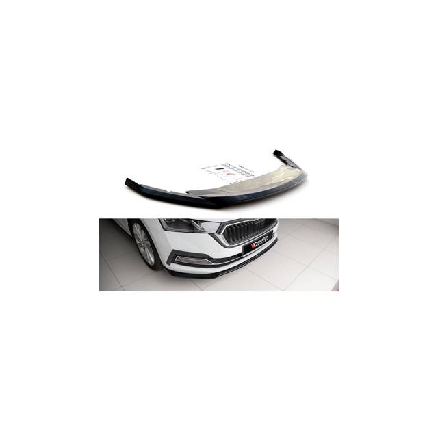 Добавка за предна броня/лип спойлер  V.2 Skoda Octavia Mk4 - Maxton Design