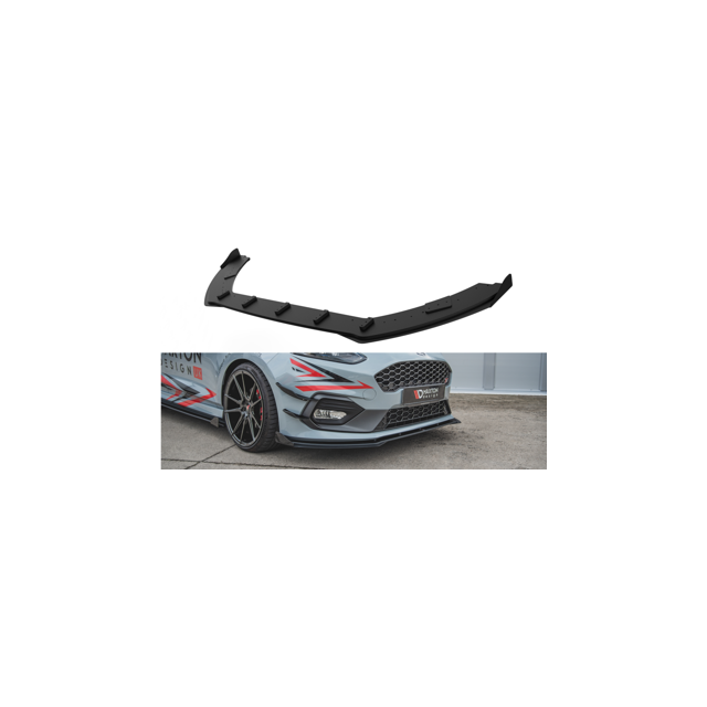 Добавка за предна броня/лип спойлер + Добавки ford fiesta mk8 st / st-line - Maxton Design