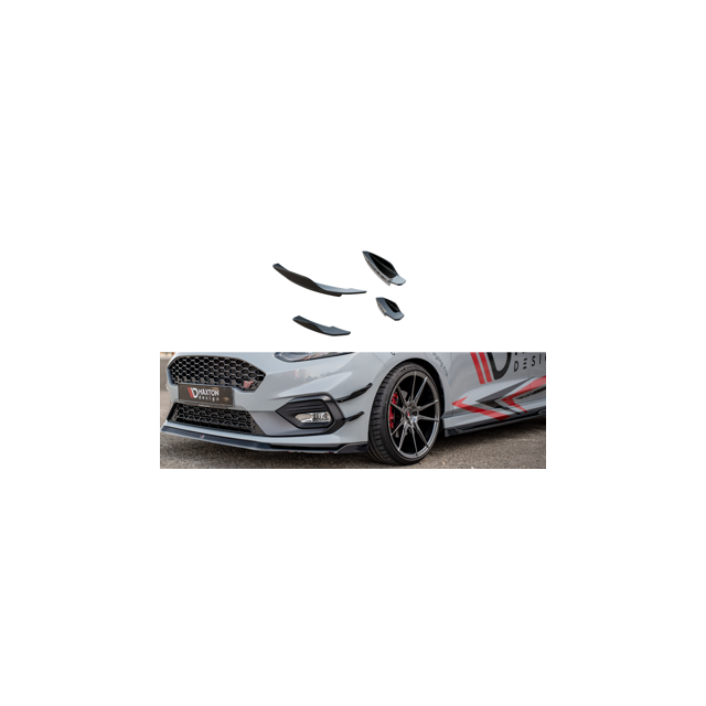 Добавки за предна броня (канарди) V.2 Ford Fiesta Mk8 ST / ST-LINE - Maxton Design