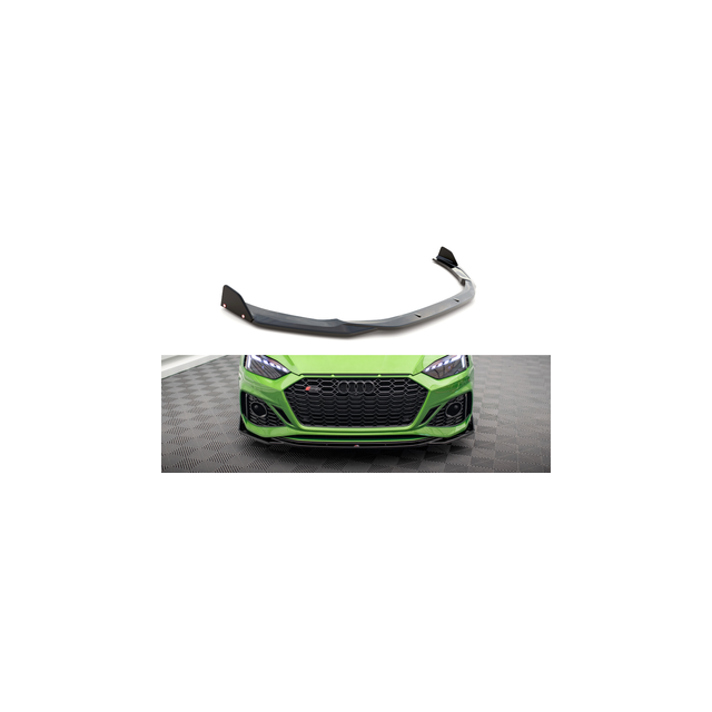 Добавка за предна броня/лип спойлер  V.1 + Добавки Audi RS5 F5 Фаслиф - Maxton Design