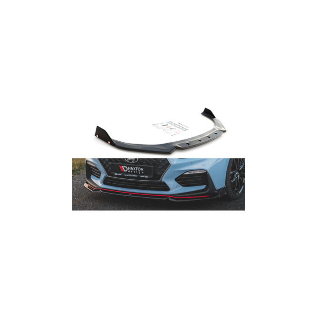 Добавка за предна броня/лип спойлер  V.6 + Добавки Hyundai I30 N Mk3 Хечбек/Fastback - Maxton Design
