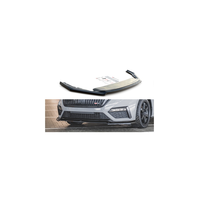 Добавка за предна броня/лип спойлер  V.4 Skoda Octavia RS Mk4 - Maxton Design