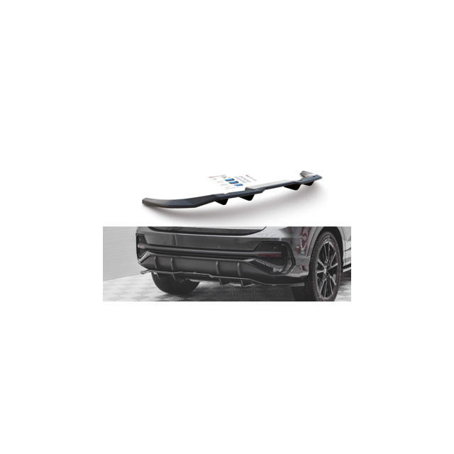 Централна Добавка за задна броня (с вертикални ленти) Audi Q3 Sportback S-Line - Maxton Design
