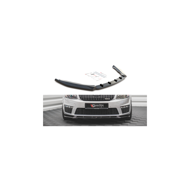Добавка за предна броня/лип спойлер  V.3 Skoda Octavia RS Mk3 - Maxton Design