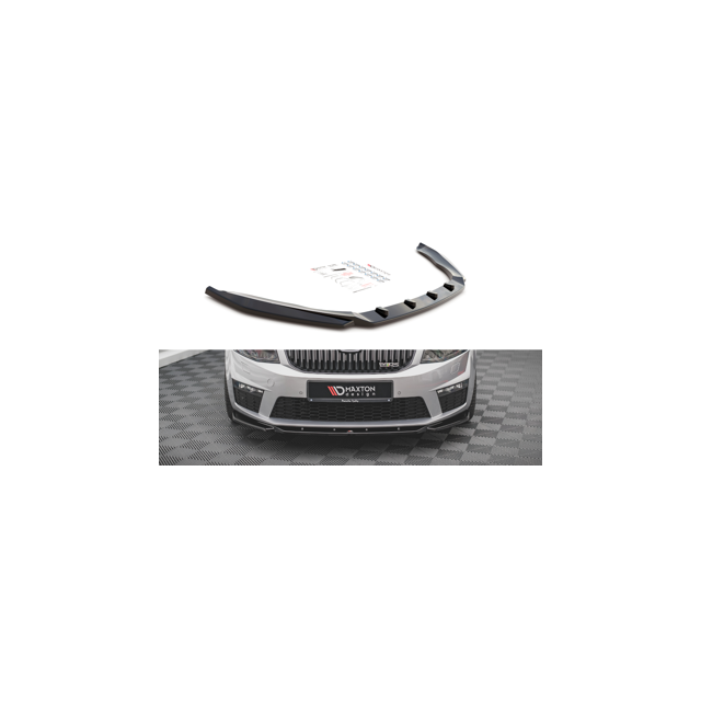 Добавка за предна броня/лип спойлер  V.4 Skoda Octavia RS Mk3 - Maxton Design