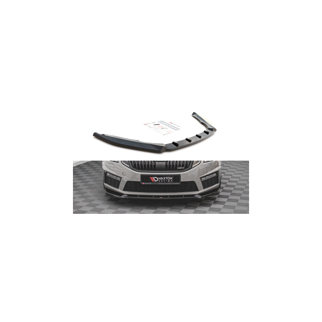Добавка за предна броня/лип спойлер  V.2 Skoda Octavia RS MK3 Фаслиф - Maxton Design
