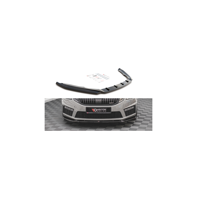 Добавка за предна броня/лип спойлер  V.3 Skoda Octavia RS Mk3 Фаслиф - Maxton Design