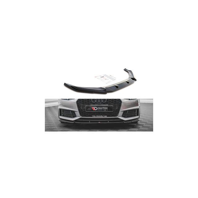 Добавка за предна броня/лип спойлер  V.3 Audi S4 / A4 S-Line B9 - Maxton Design