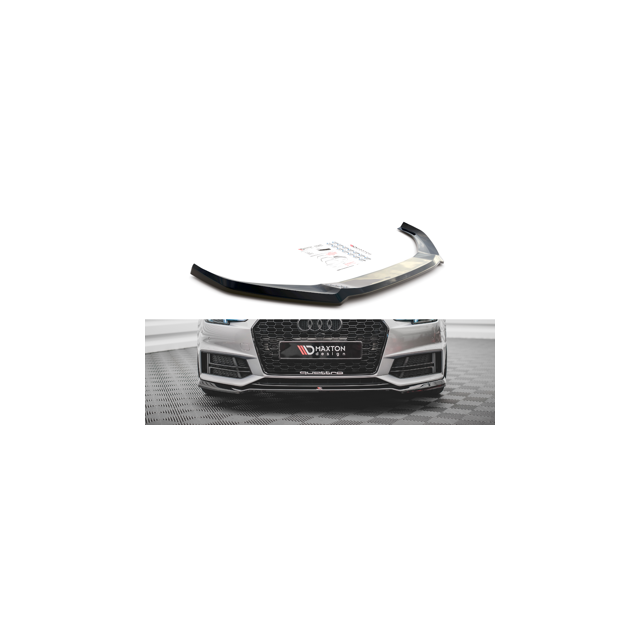 Добавка за предна броня/лип спойлер  V.4 Audi S4 / A4 S-Line B9 - Maxton Design