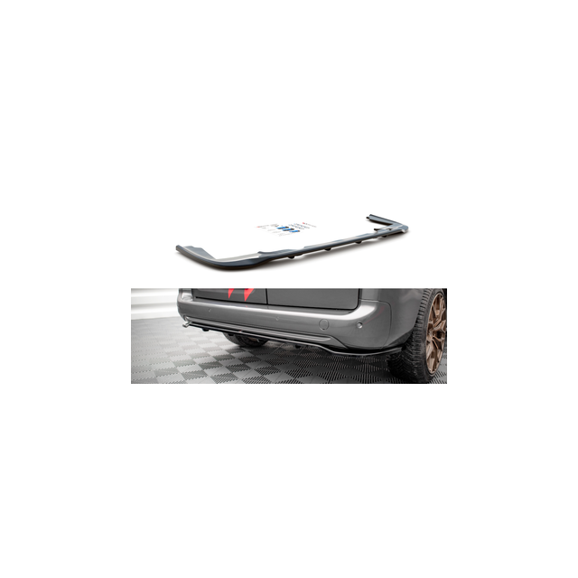 Централна Добавка за задна броня (с вертикални барове) Peugeot Partner Long Mk3 - Maxton Design
