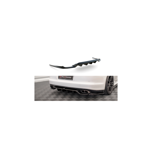Централна Добавка за задна броня (с вертикални барове) Porsche Panamera Turbo 970 - Maxton Design