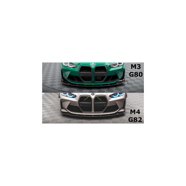 Добавка за предна броня/лип спойлер  на въглеродни влакна V.1 BMW M4 G82 / M3 G80 - Maxton Design