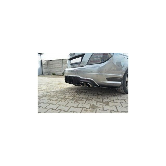 Mercedes C W204 AMG-Line (FacElift) Заден дифузьор и Добавки за задна броня - Maxton Design