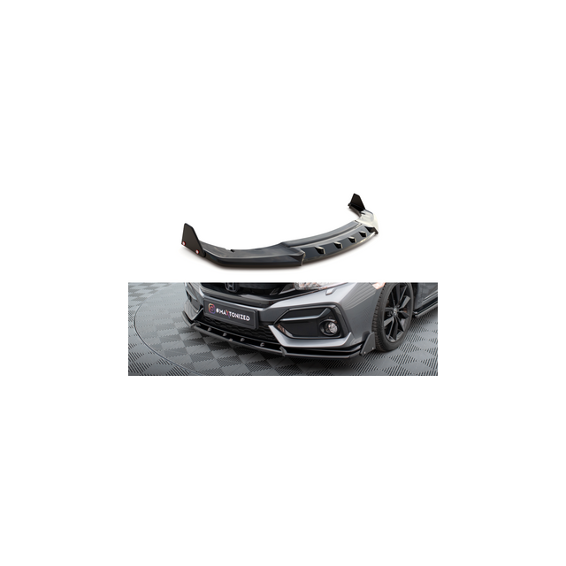 Добавка за предна броня/лип спойлер  + Добавки Honda Civic Sport Mk 10 - Maxton Design
