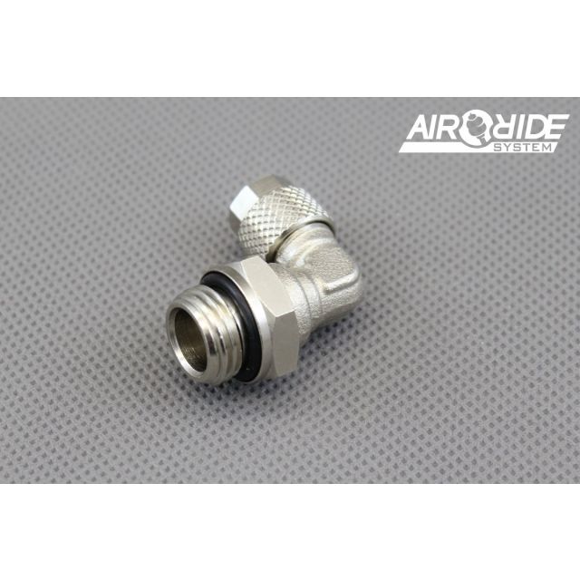 Месингов накрайник за въздушен маркуч 6-4 мм – 1-4 външен – под ъгъл