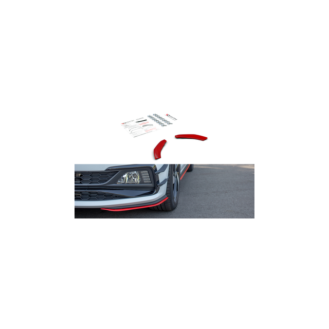 Добавка за предна броня/лип спойлер  V.5 VW Polo Mk6 GTI - Maxton Design