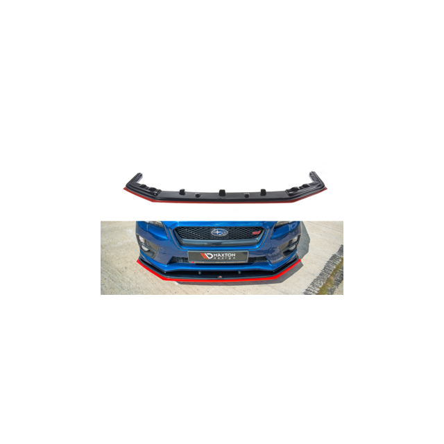 Добавка за предна броня/лип спойлер  v.4 subaru wrx sti - Maxton Design