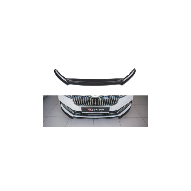 Добавка за предна броня/лип спойлер  V.1 Skoda Superb Mk3 FL - Maxton Design