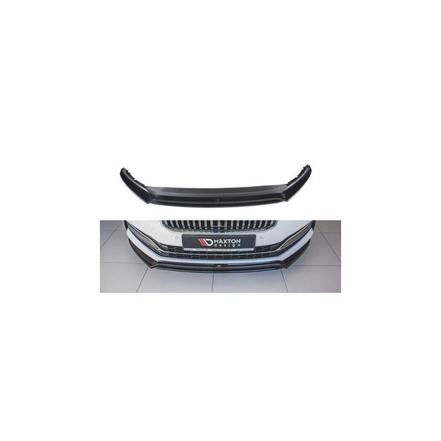 Добавка за предна броня/лип спойлер  V.3 Skoda Superb Mk3 FL - Maxton Design