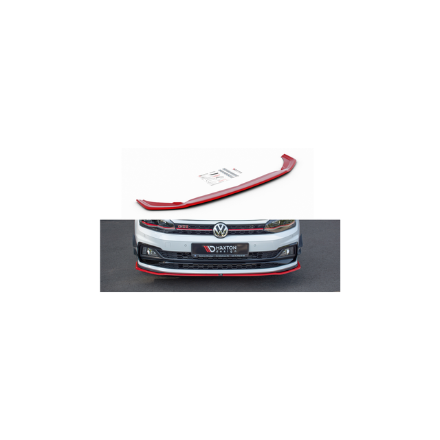 Добавка за предна броня/лип спойлер  V.2 VW Polo Mk6 GTI - Maxton Design