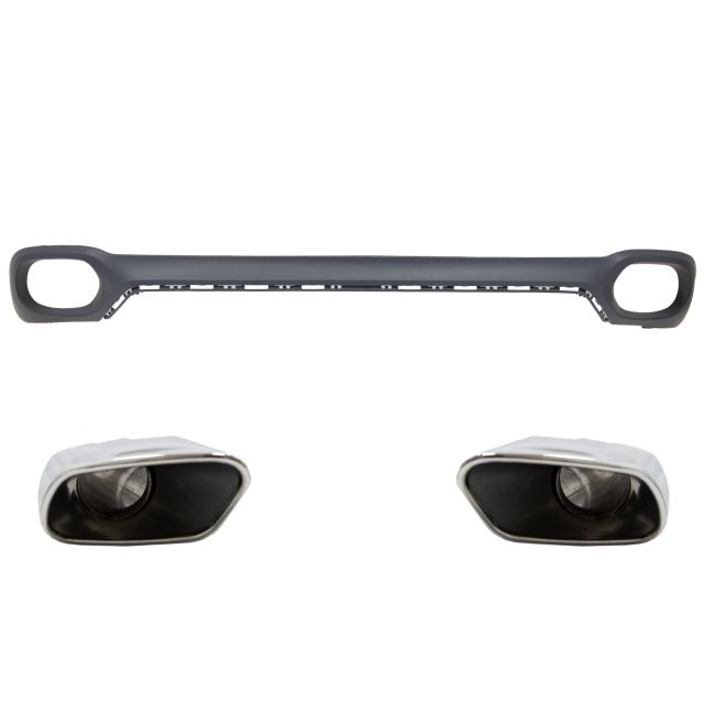 Дифузьор на Задна Броня и Квадрат Спортни накрайнициза BMW X6 F16 V8 Дизайн M-Tech Стил