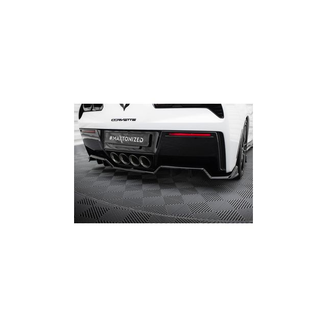 Централна добавка за задна броня (с вертикални ребра) Chevrolet Corvette C7