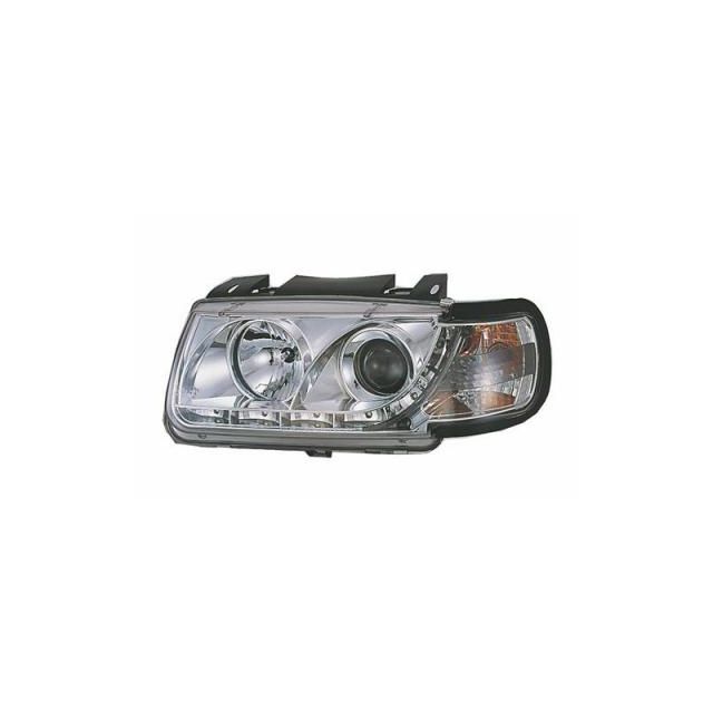 Кристални фарове с лупи и Angel eyes Polo 1994-1999г.Хромирани Вариант 3