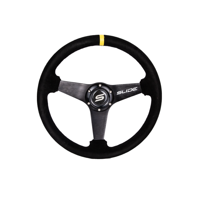 Спортен волан SLIDE 350mm /изнасяне:20mm - Алкантара с жълто