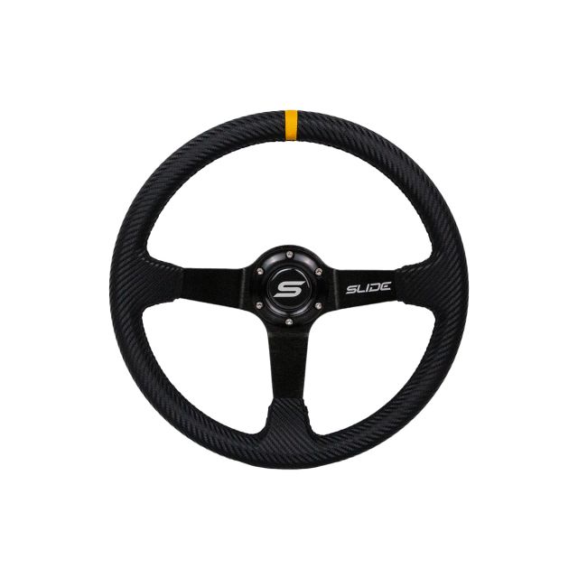 Спортен волан SLIDE 350mm /изнасяне:90mm - Карбон с жълто