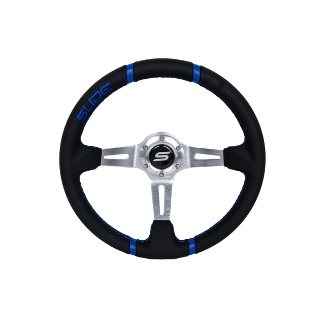 Спортен волан SLIDE 350mm /изнасяне:90mm - Кожа със синьо