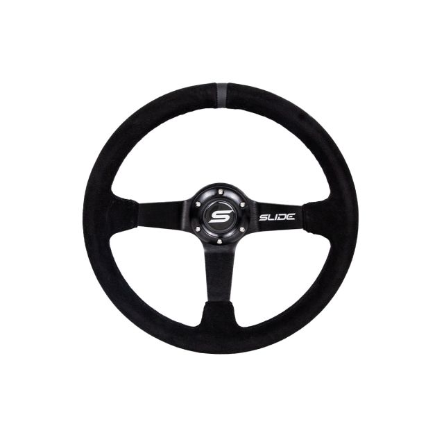 Спортен волан SLIDE 350mm /изнасяне:90mm - Черна алкантара