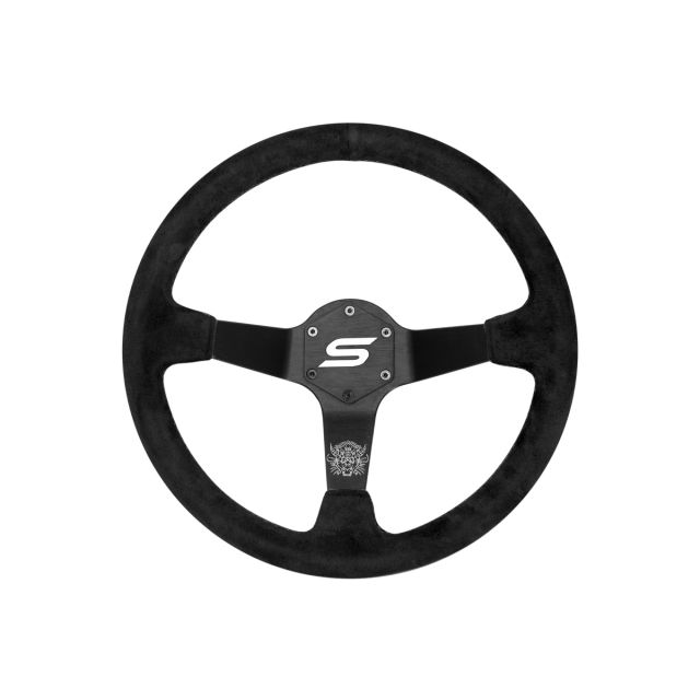 Спортен волан SLIDE 350mm /изнасяне:90mm - Черна алкантара